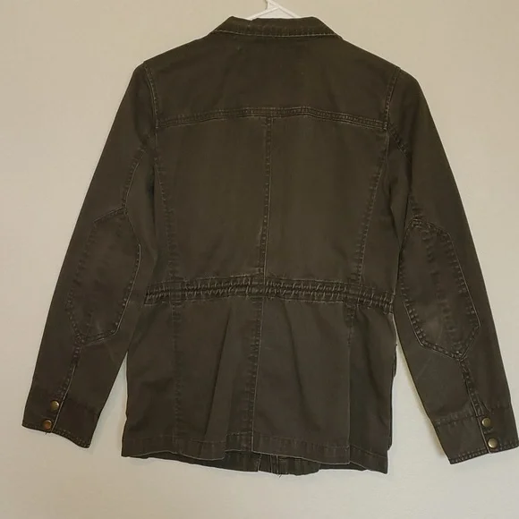 J. Crew Jacket cinch waist olive green color size xs - Picture 3 of 11